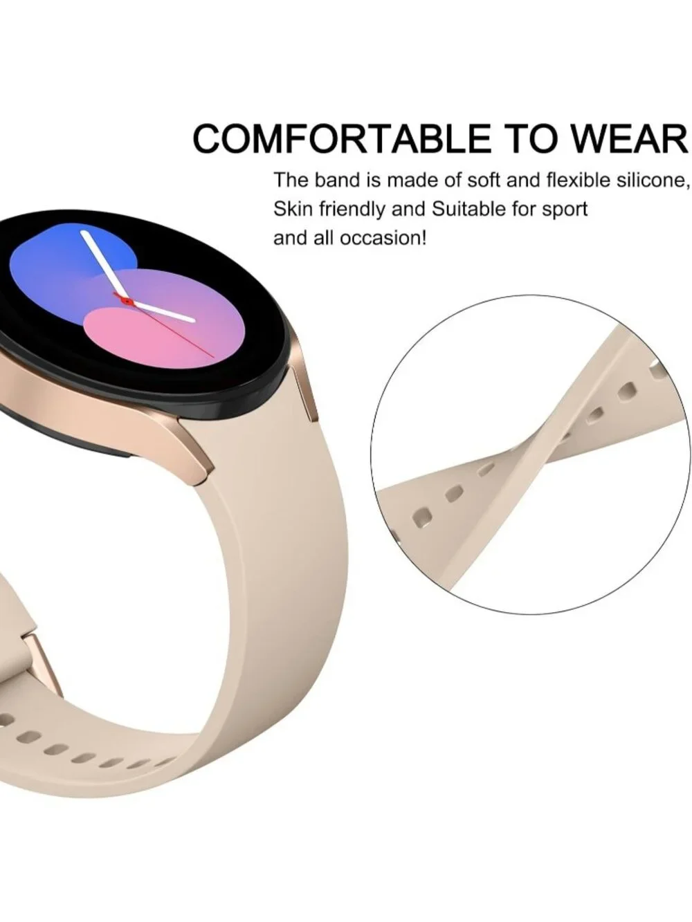Unisex Milk Tea Analog Silicone Replacement Strap Samsung Galaxy Classic Watch